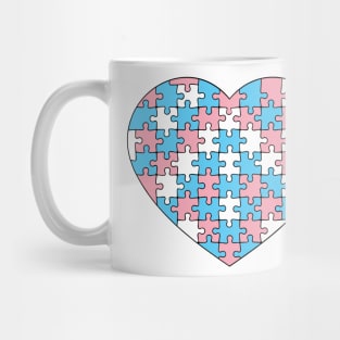 Puzzle Heart - Trans Pride Colors Mug